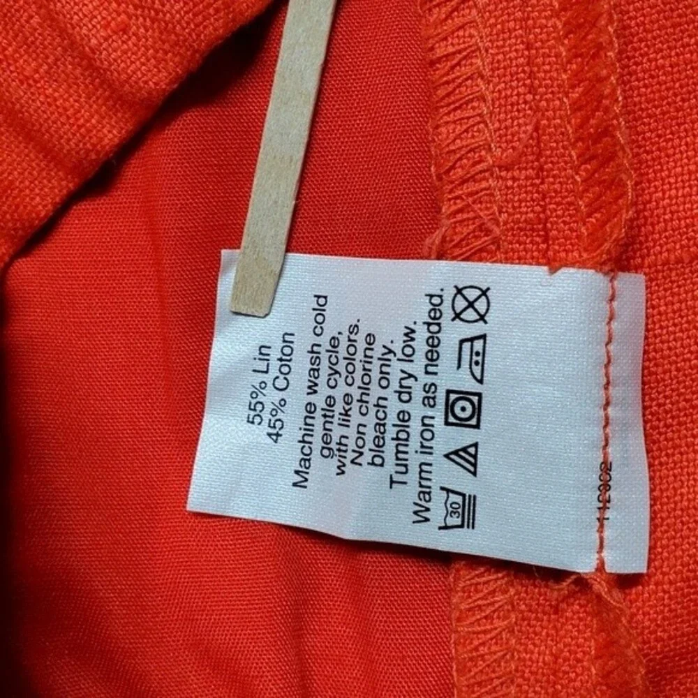 J. CREW FACTORY Linen Blend Pull-On Shorts Red Size 4 NWT